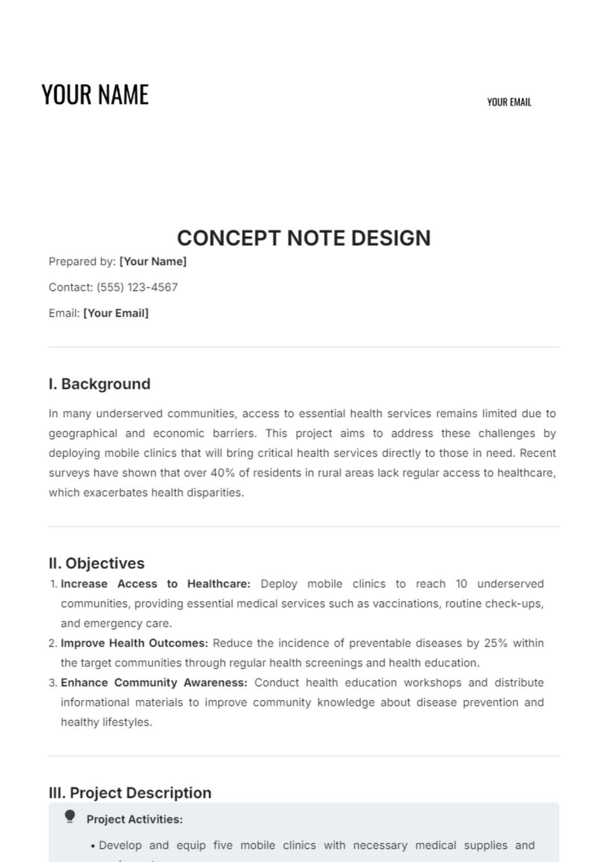 Concept Note Design Template - Edit Online & Download