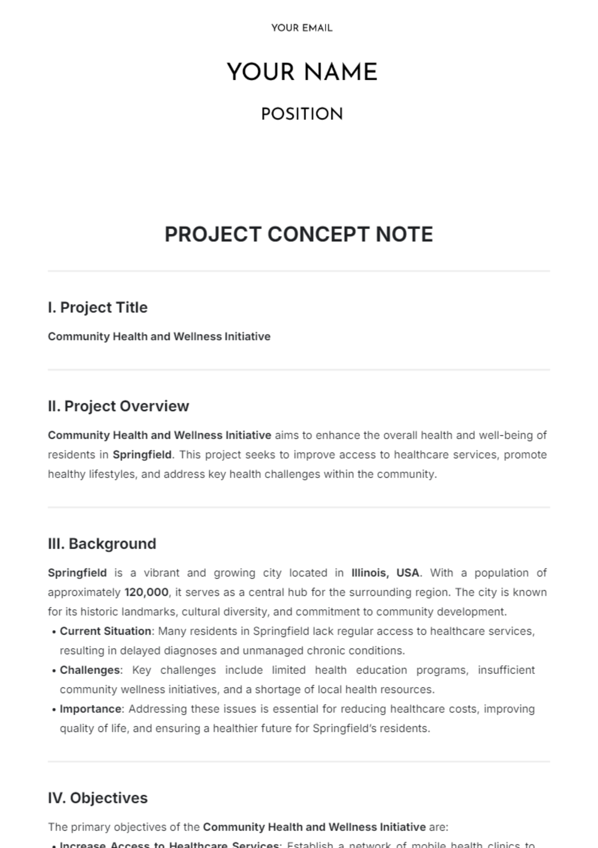 Project Concept Note Template - Edit Online & Download