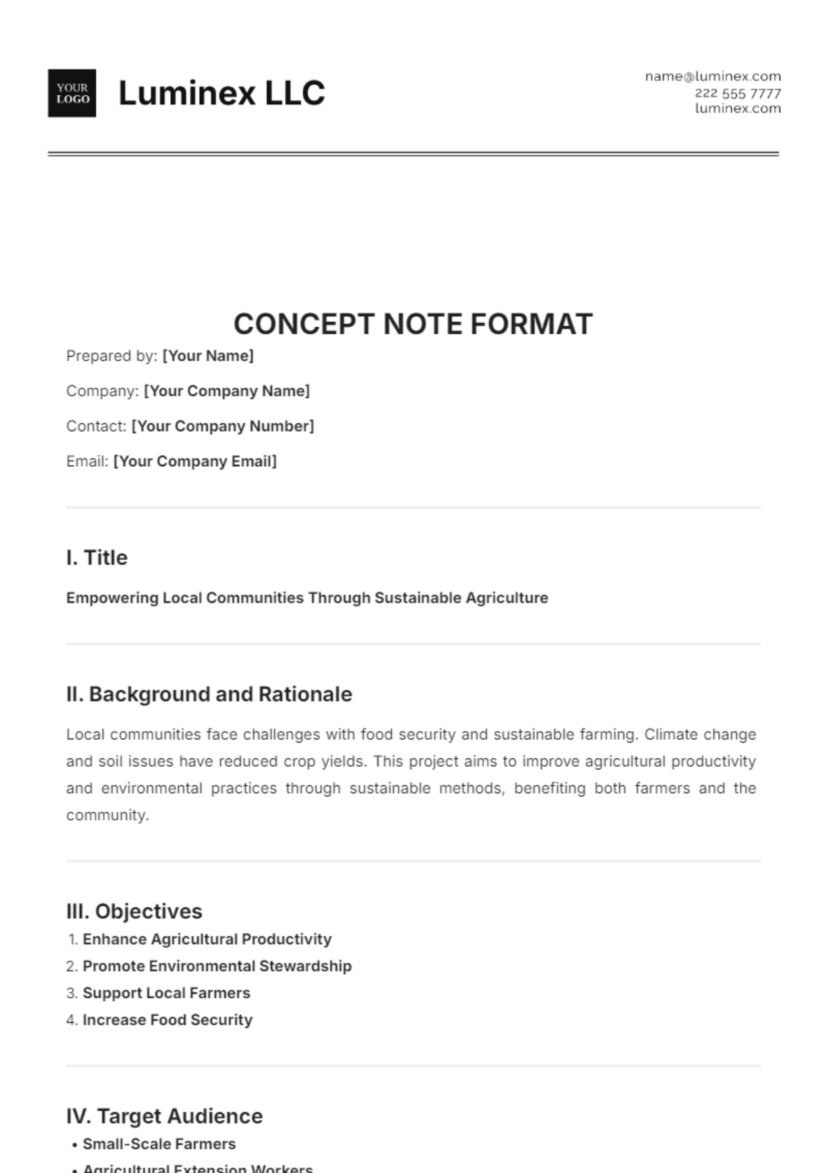 Concept Note Format Template - Edit Online & Download