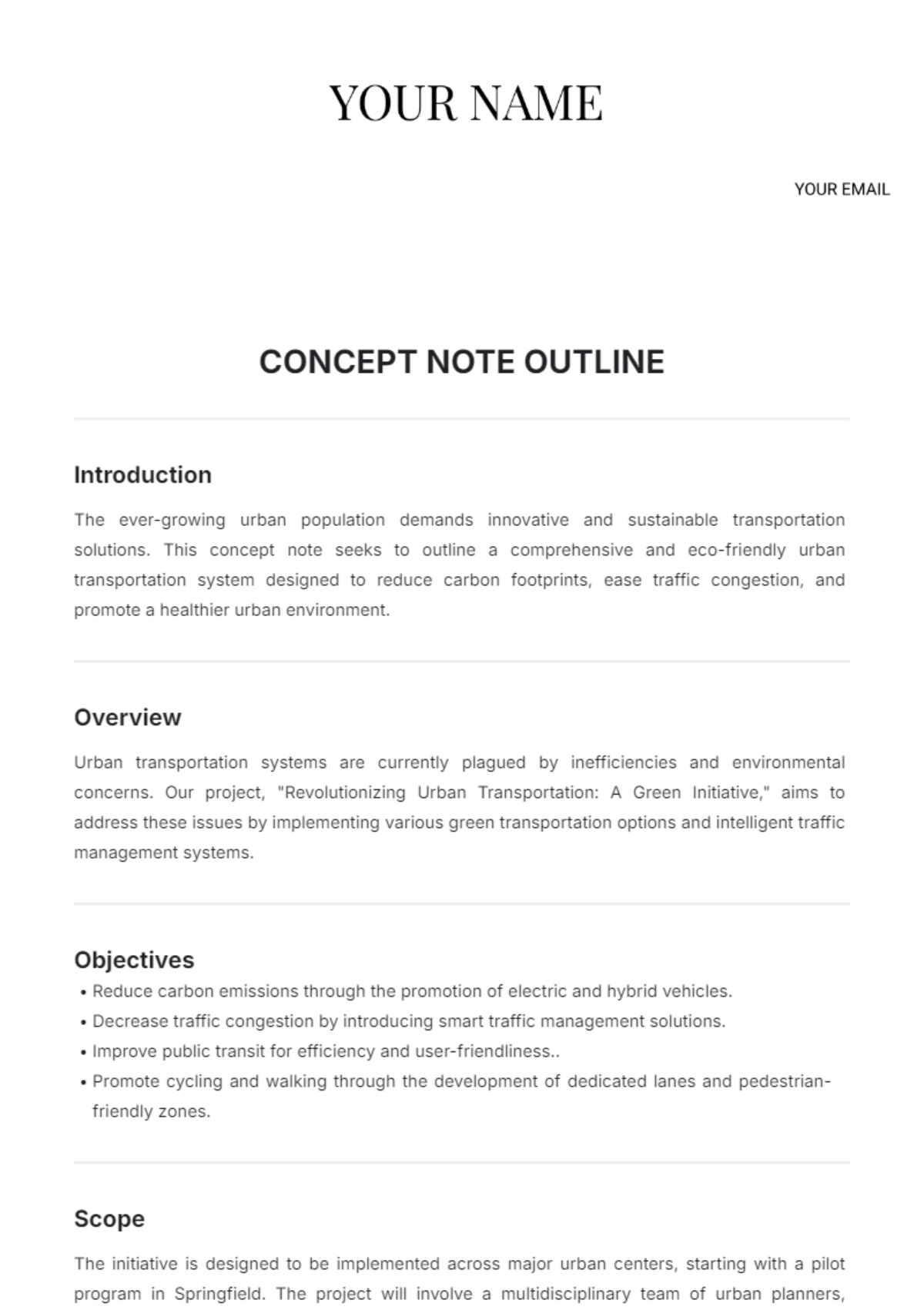 Concept Note Outline Template - Edit Online & Download