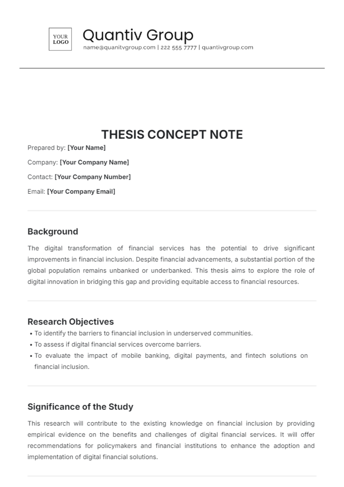 Thesis Concept Note Template - Edit Online & Download