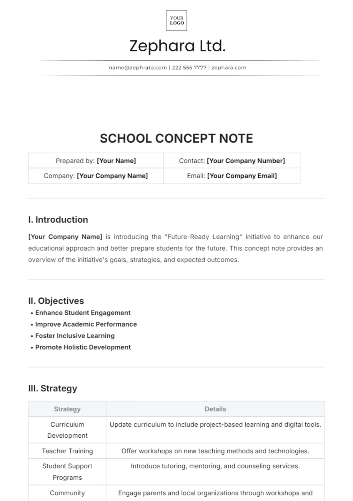 School Concept Note Template - Edit Online & Download