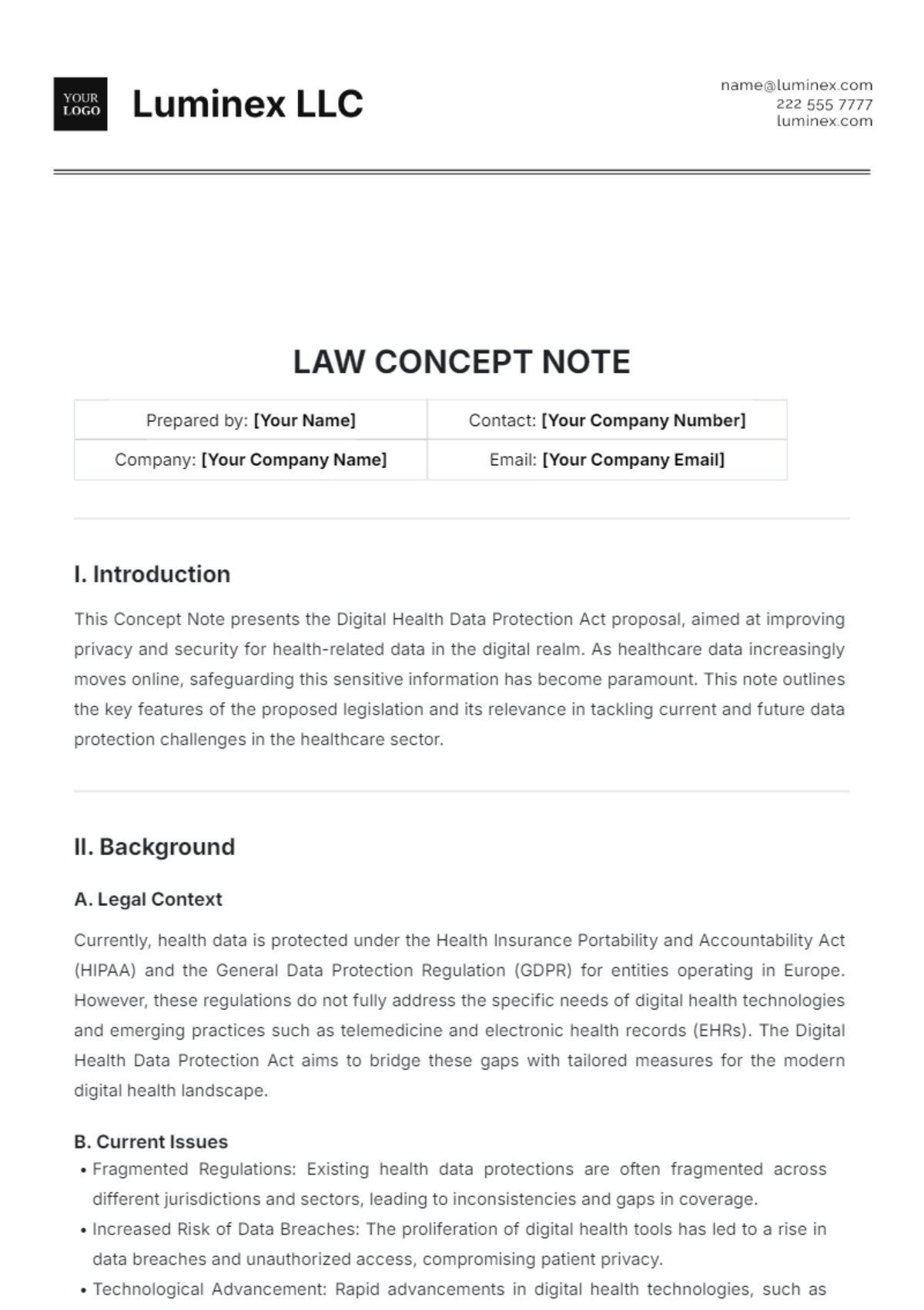 Law Concept Note Template - Edit Online & Download