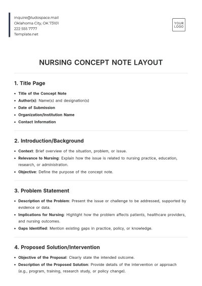 Free Nursing Concept Note Layout Template to Edit Online