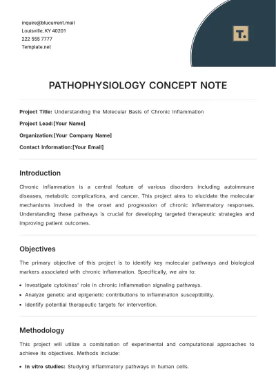 Free Pathophysiology Concept Note Template to Edit Online