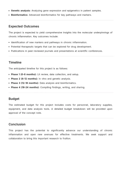 Free Pathophysiology Concept Note Template to Edit Online