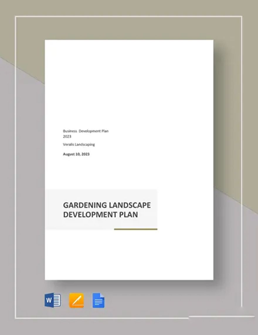 Gardening And landscape Development Plan Template in Word, Google Docs, Apple Pages