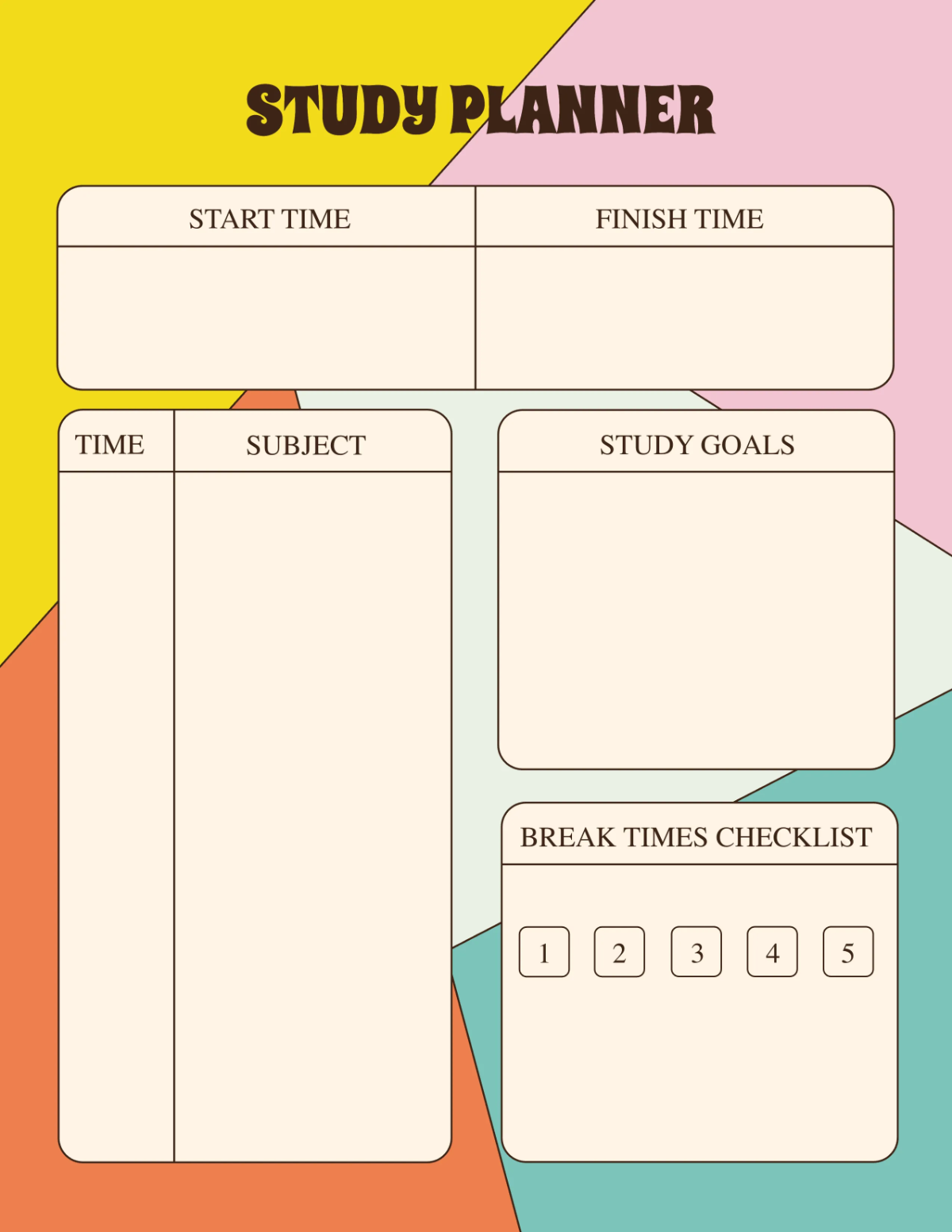 Free Study Planner Templates To Customize Online