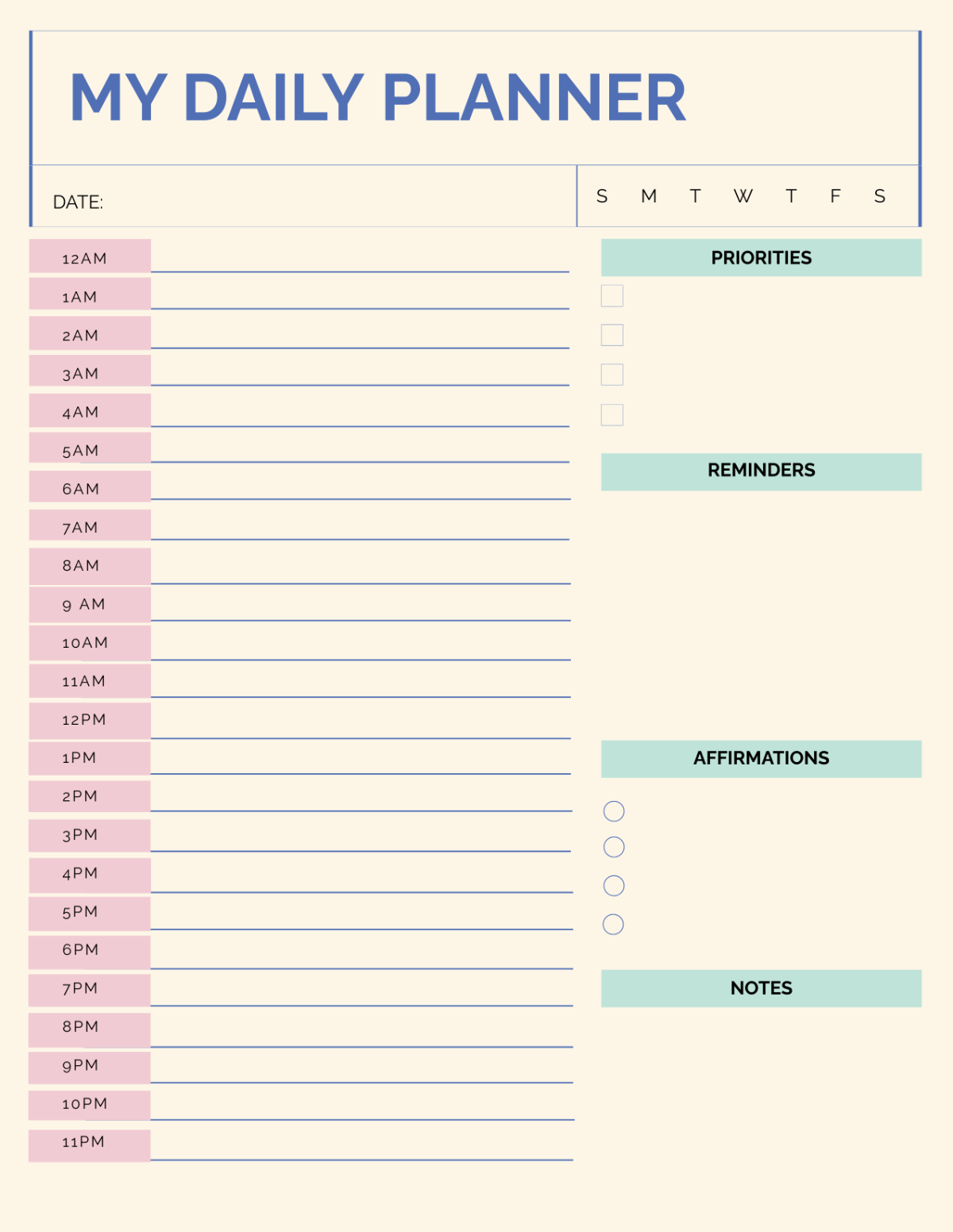 Planner Template - Edit Online & Download