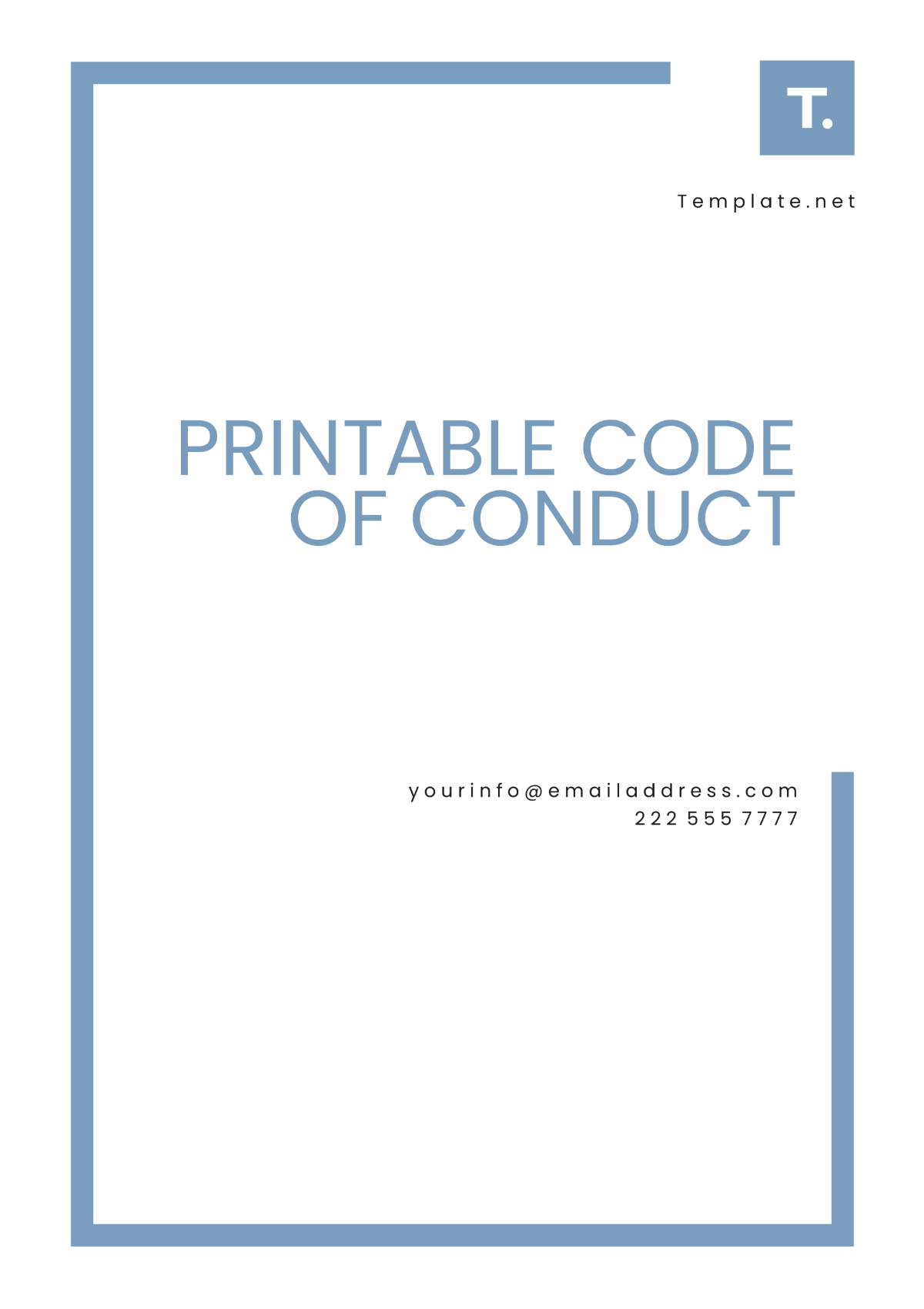 Free Printable Code of Conduct Template