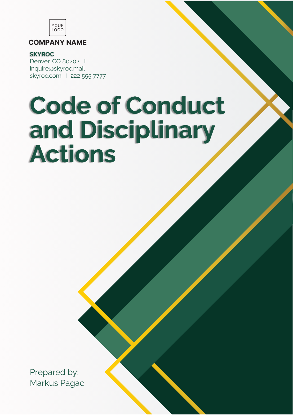 Code of Conduct and Disciplinary Actions Template