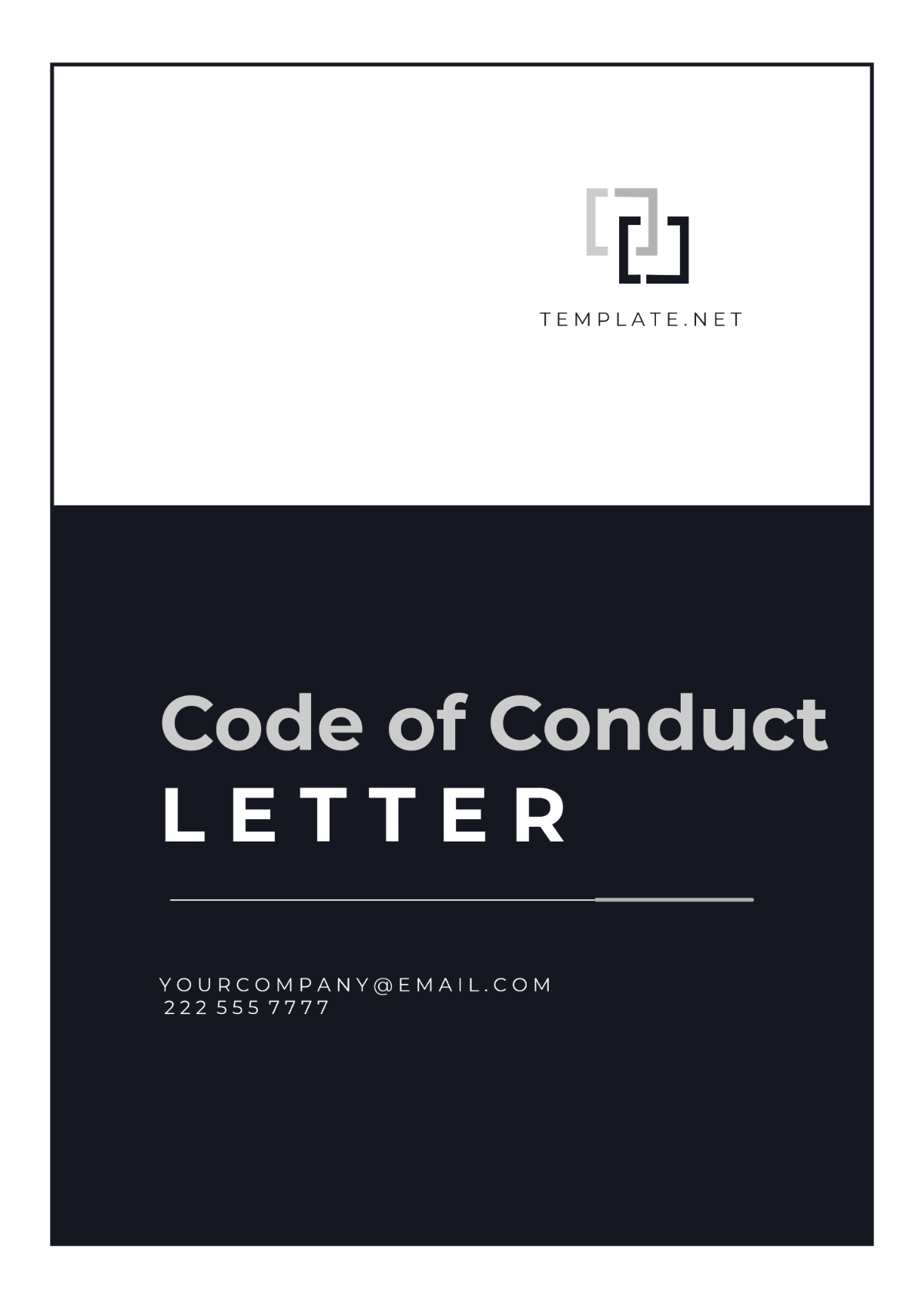 Code of Conduct Letter Outline Template