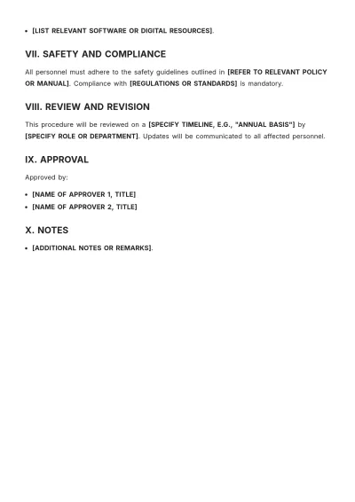 Free Blank Procedure Template to Edit Online
