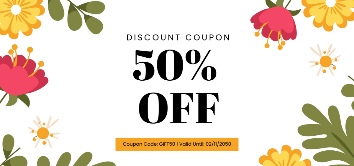 Floral Gift Coupon Template