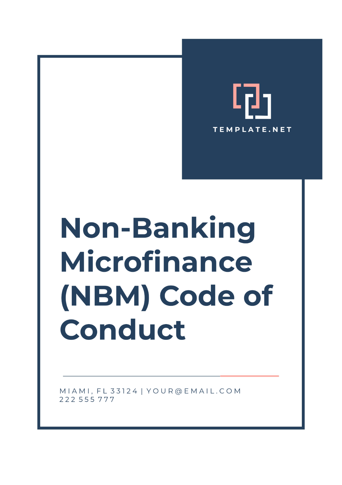 Non-Banking Microfinance (NBM) Code of Conduct Template - Edit Online & Download