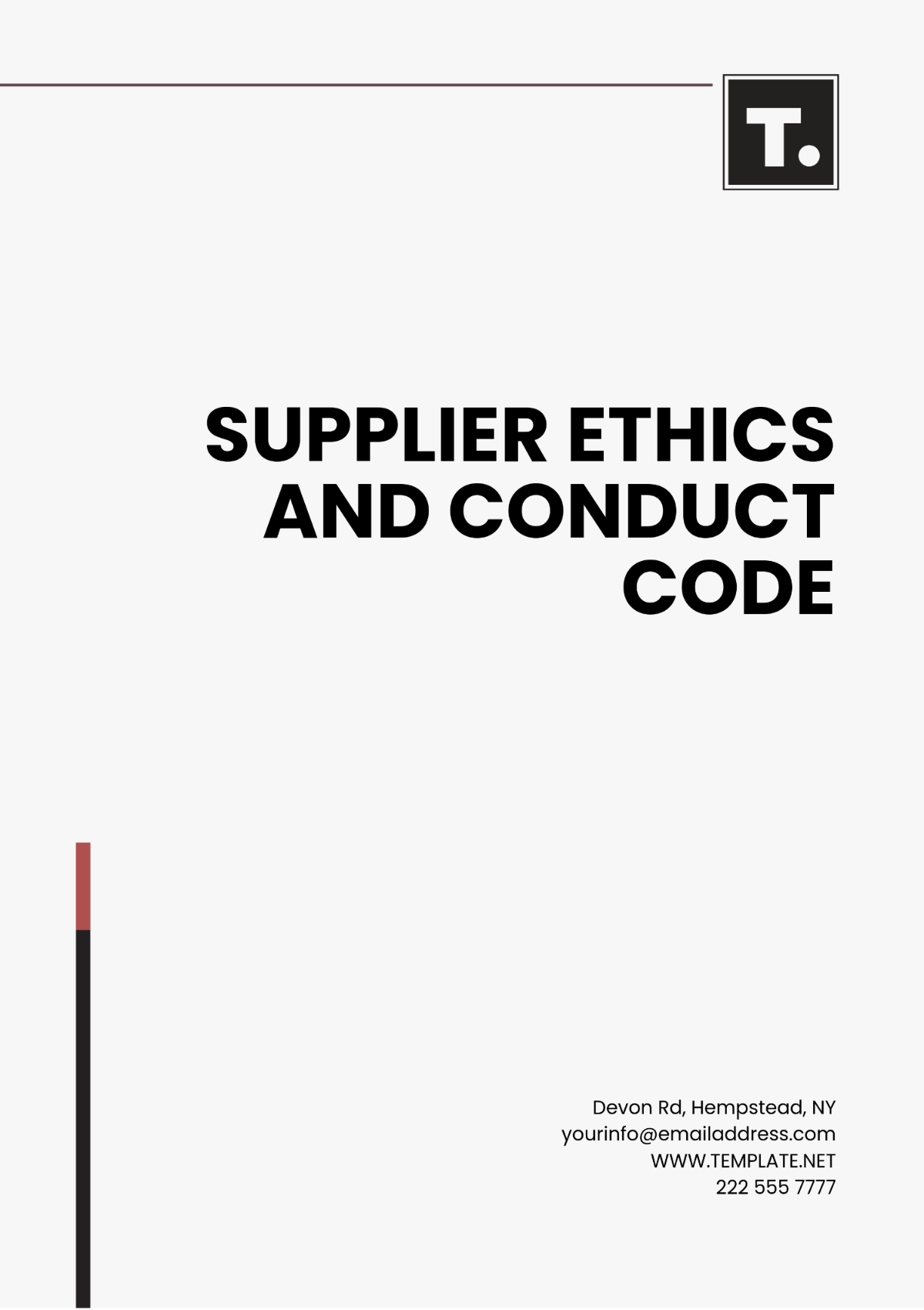 Supplier Ethics and Conduct Code Template