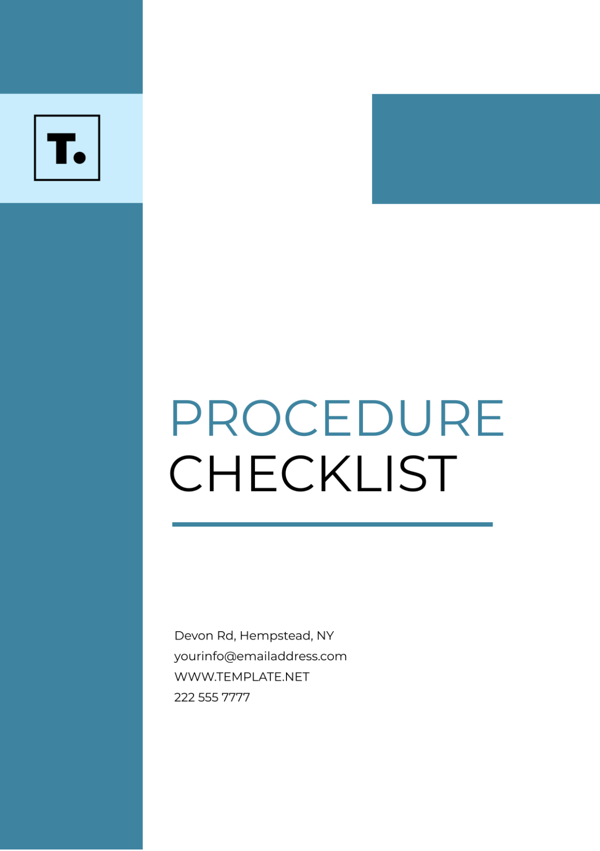 Free Procedure Checklist Design Template