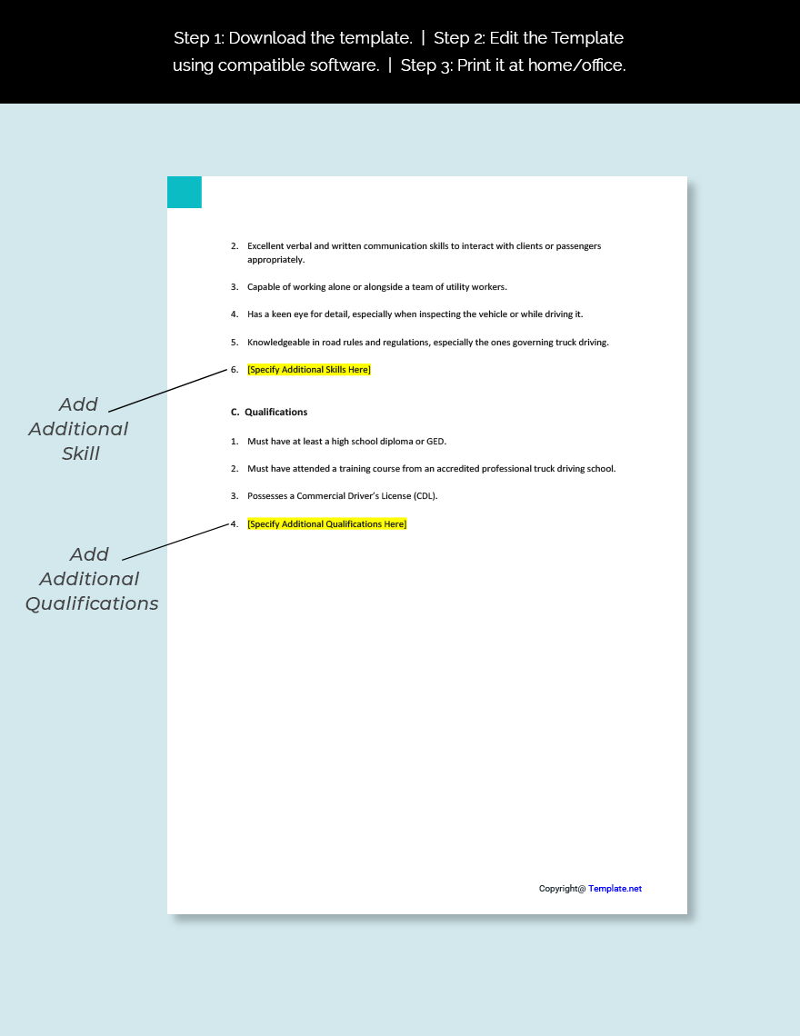 Free Free Driver Utility Worker Job Ad Description Template Google 