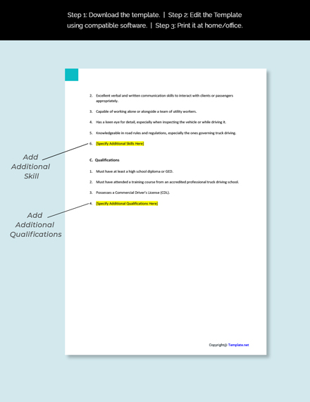 Free Driver Utility Worker Job Ad Description Template Google Docs 