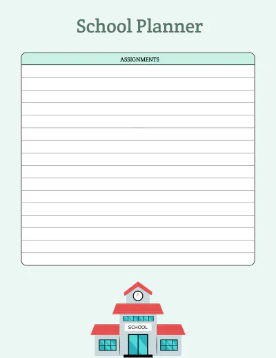 Free Blank School Planner Template to Edit Online