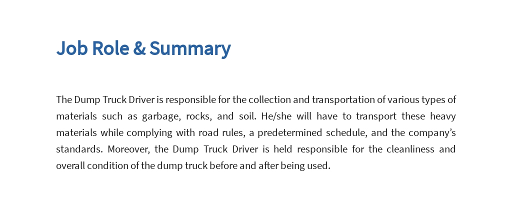 Free Dump Truck Driver Job Ad/Description Template 2.jpe