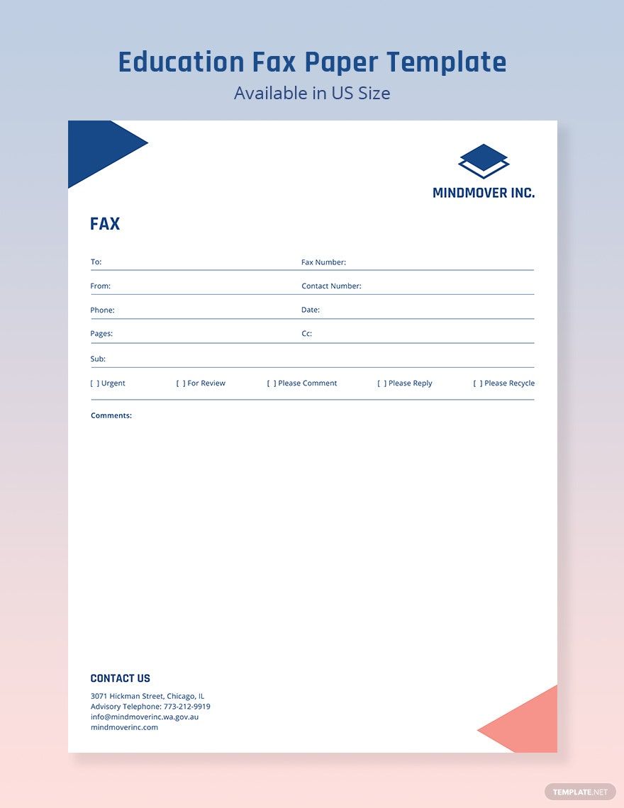 Education Fax Paper Template