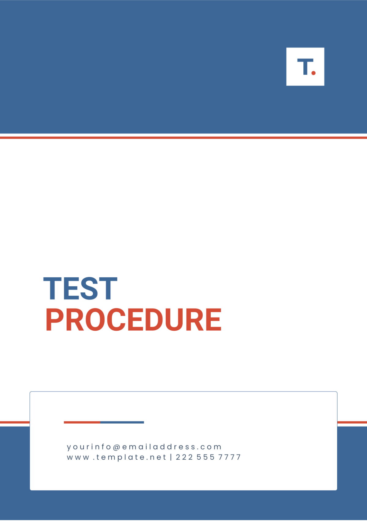 Free Test Procedure Template