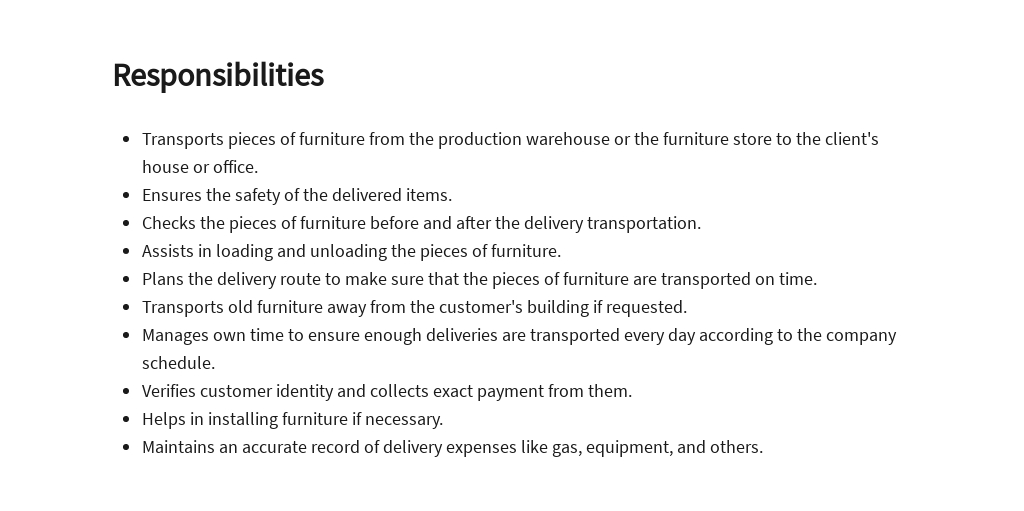 Furniture buyer job description