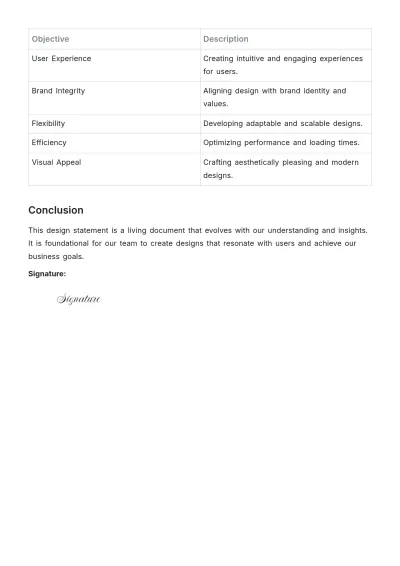 Free Design Statement Template to Edit Online