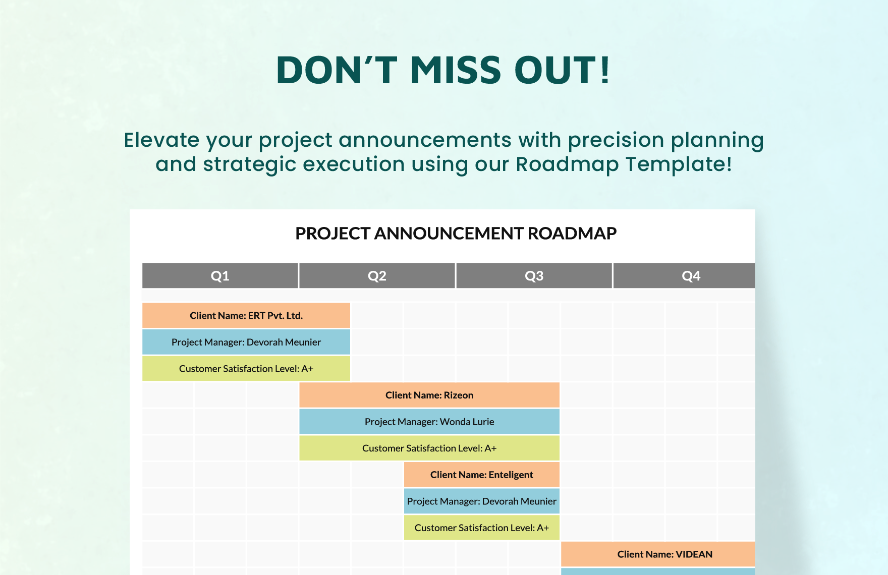 Project Announcement Roadmap Template