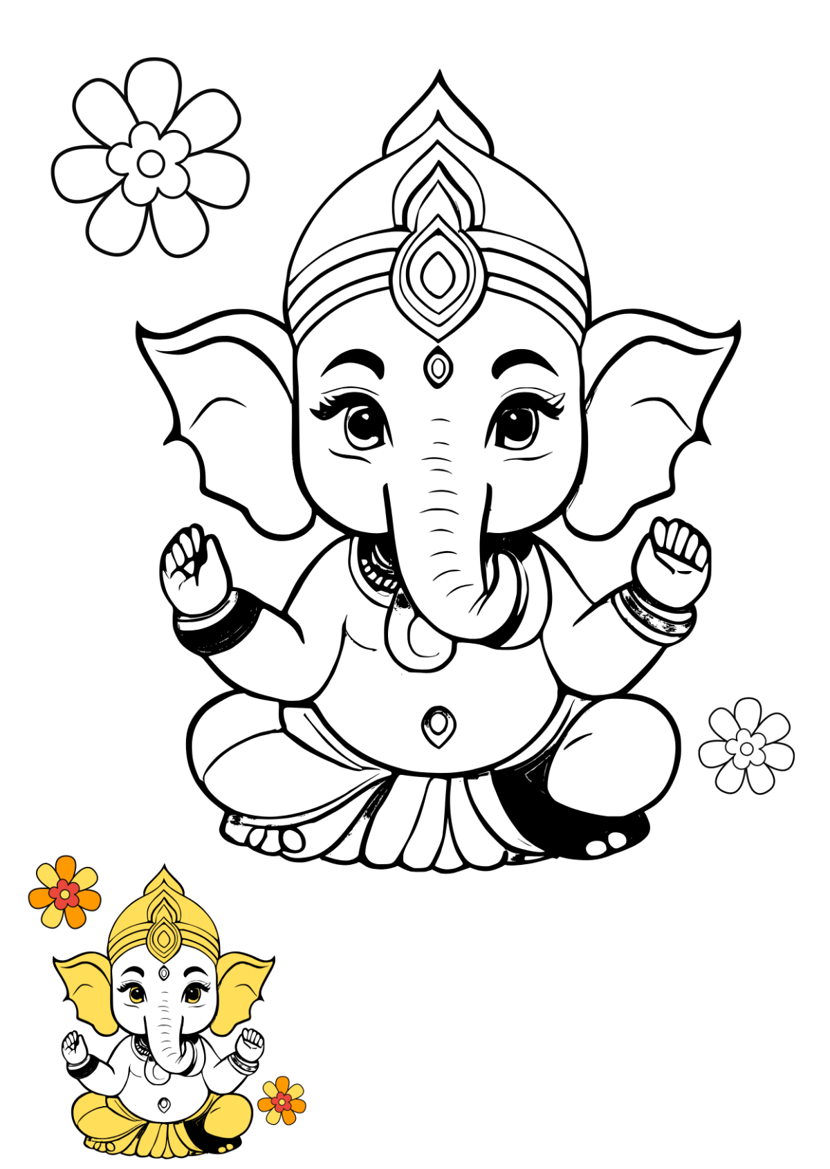 Ganesh Chaturthi Coloring Pages