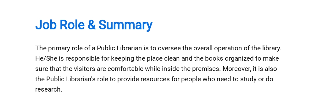 Free Public Librarian Job Description Template 2.jpe
