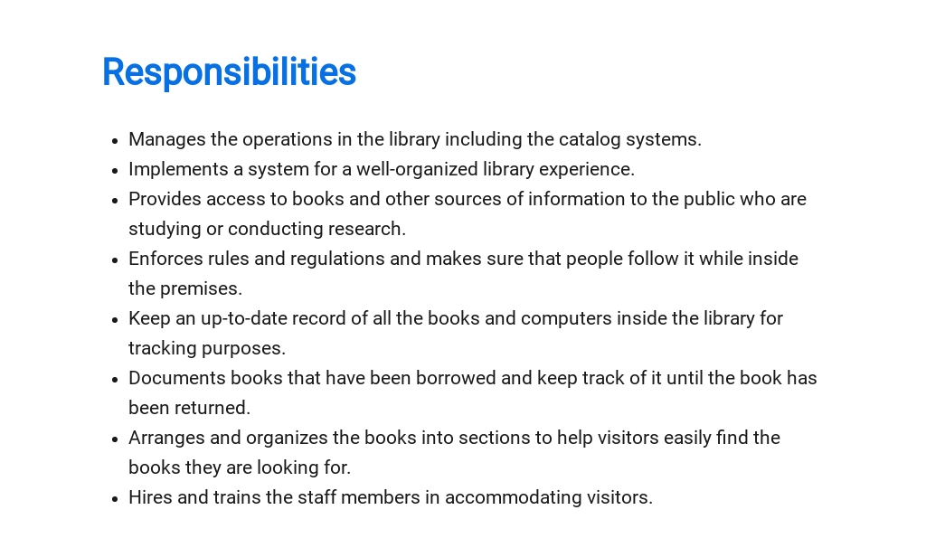 Free Public Librarian Job Description Template 3.jpe