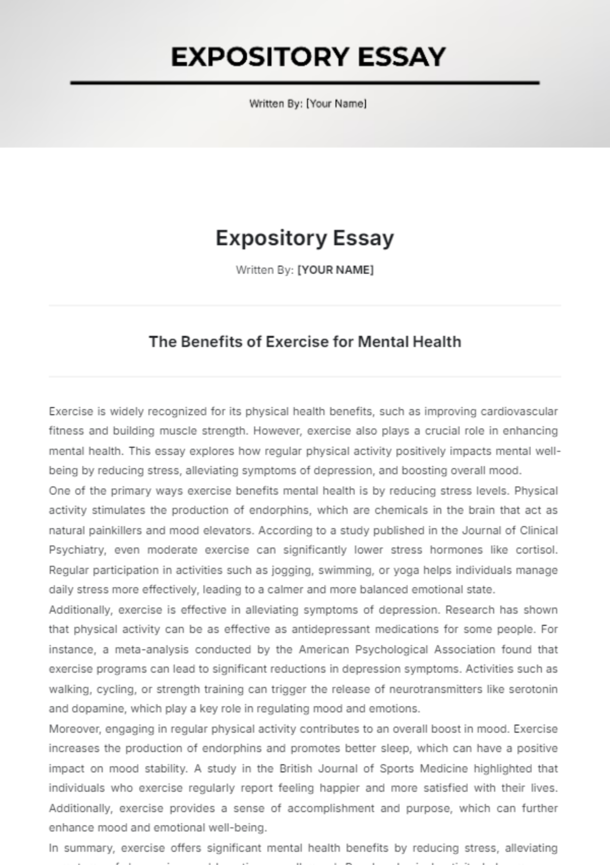 Expository Essay Template - Edit Online & Download