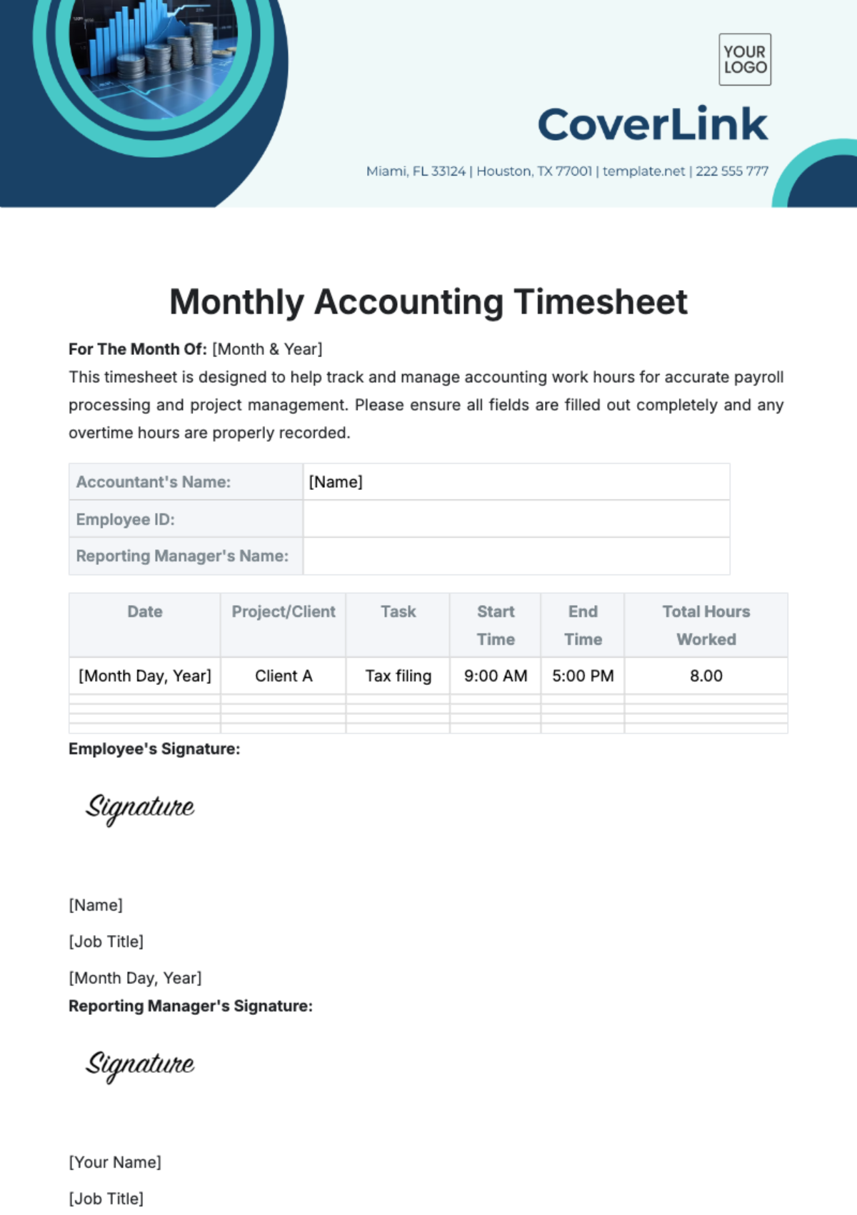 Monthly Accounting Timesheet Template - Edit Online & Download