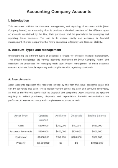 Free Accounting Company Accounts Template to Edit Online