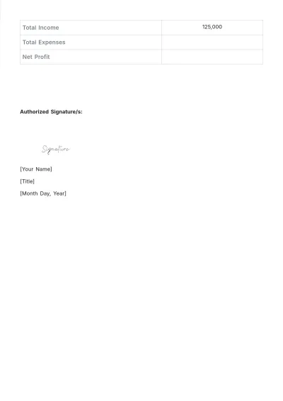 Free Accounting Profit %2526 Loss Statement Template to Edit Online