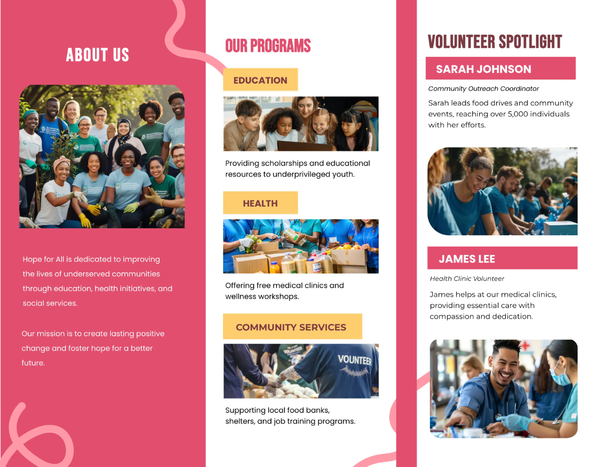 Free Non-Profit Brochure Template to Edit Online
