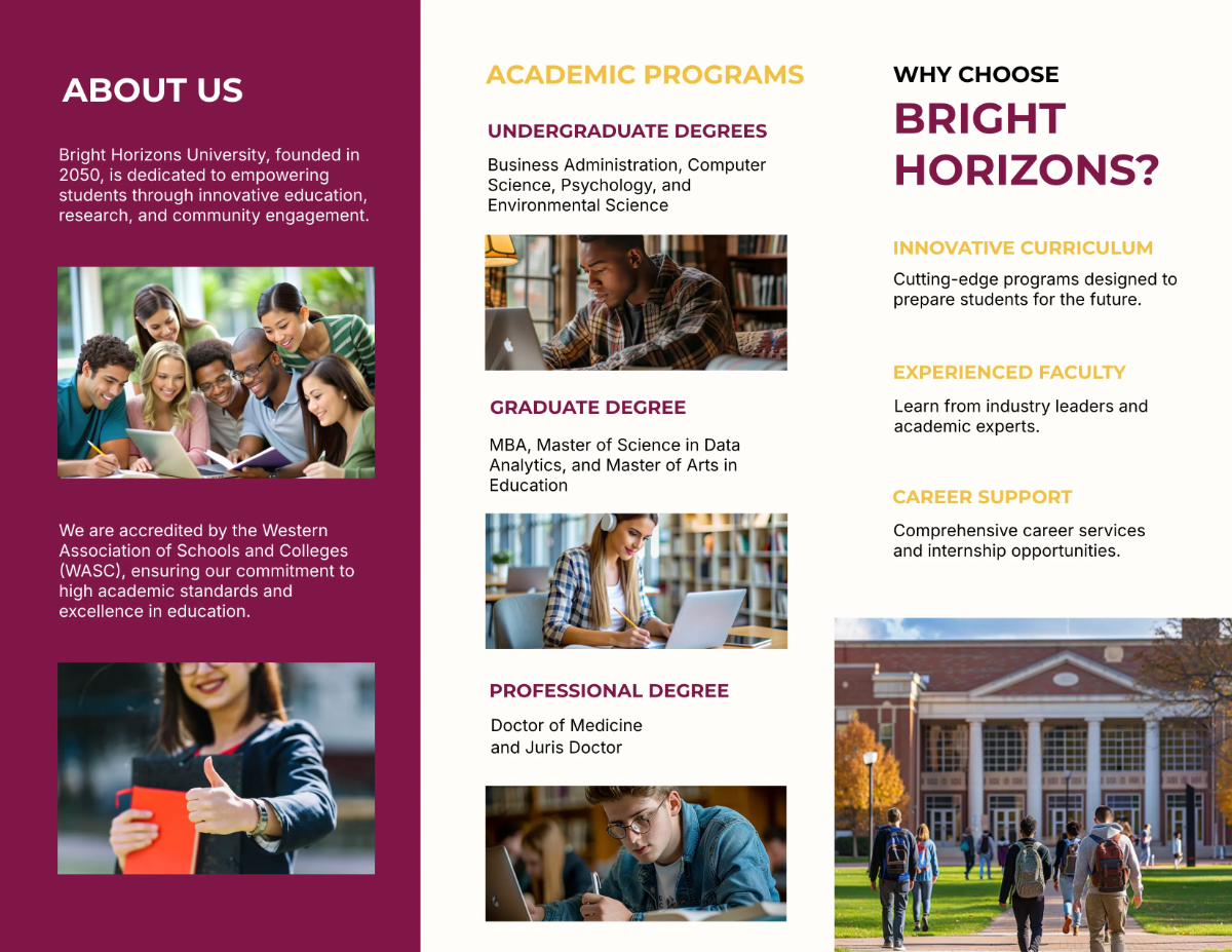 Free Educational Brochure Template to Edit Online