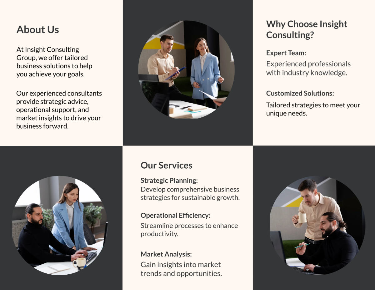 Free Basic Service Brochure Template to Edit Online