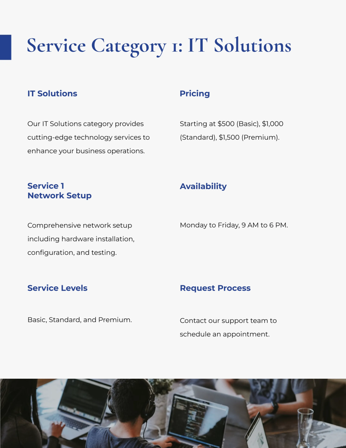 Free Service Catalog Template to Edit Online