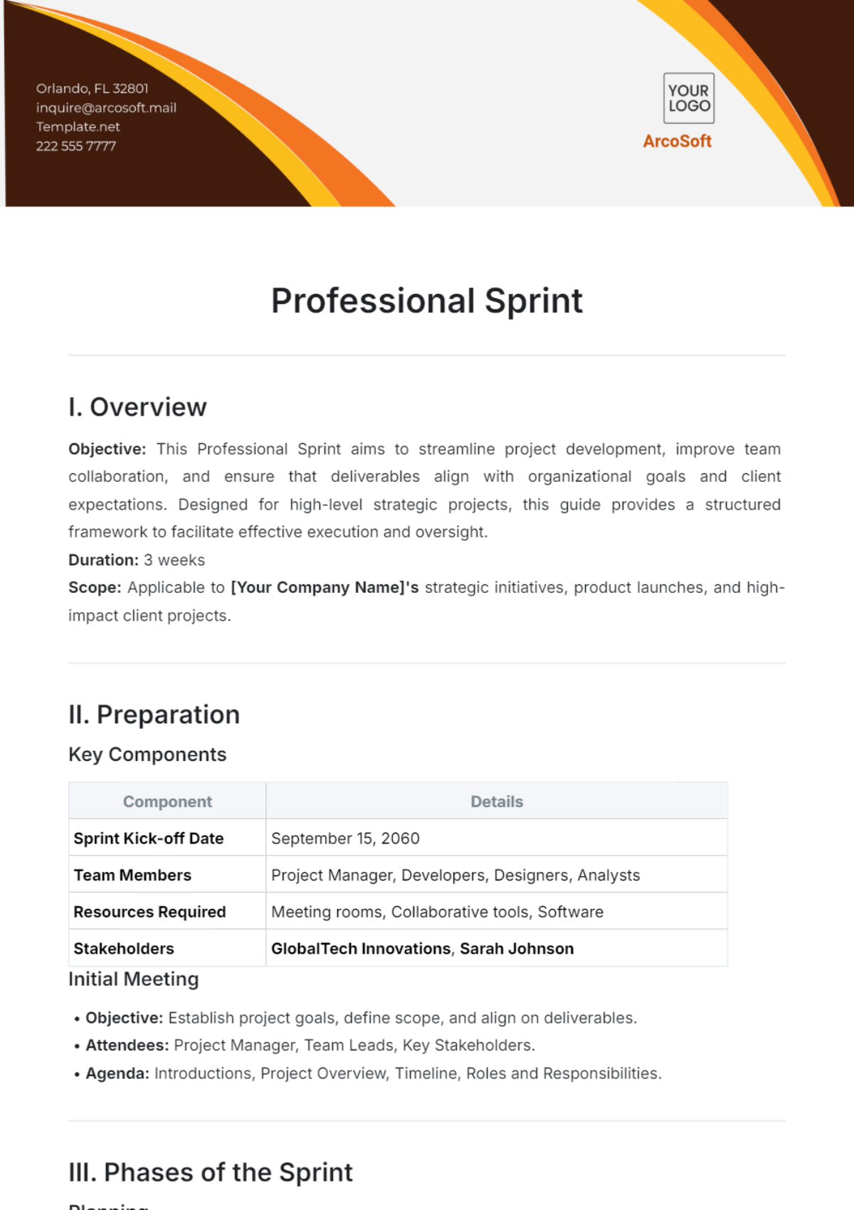 Professional Sprint Template