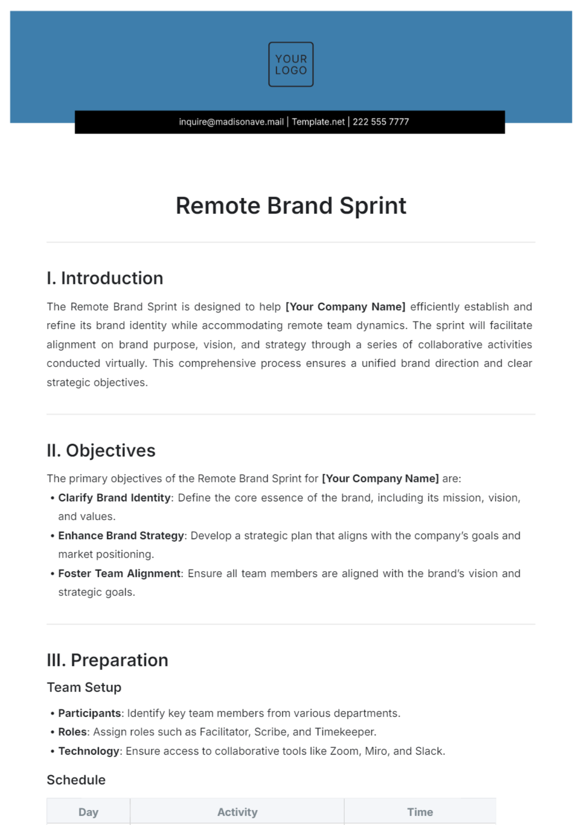 Remote Brand Sprint Template