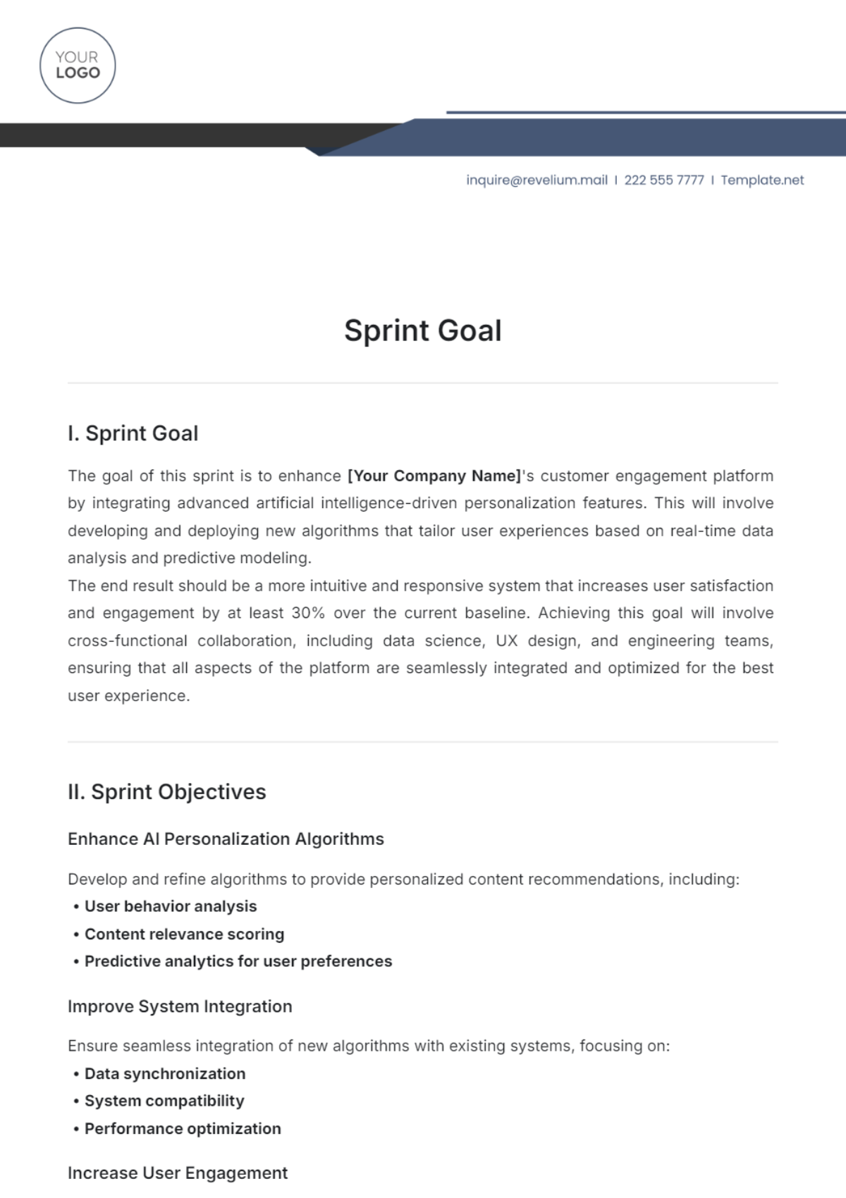 Sprint Goal Template