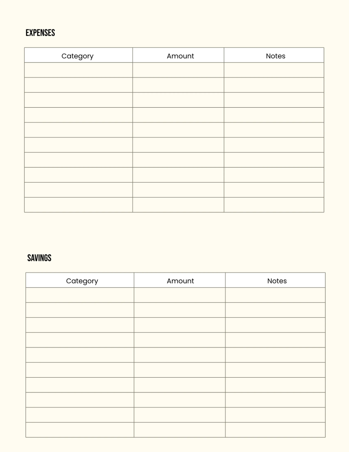 Free Finance Planner Template to Edit Online