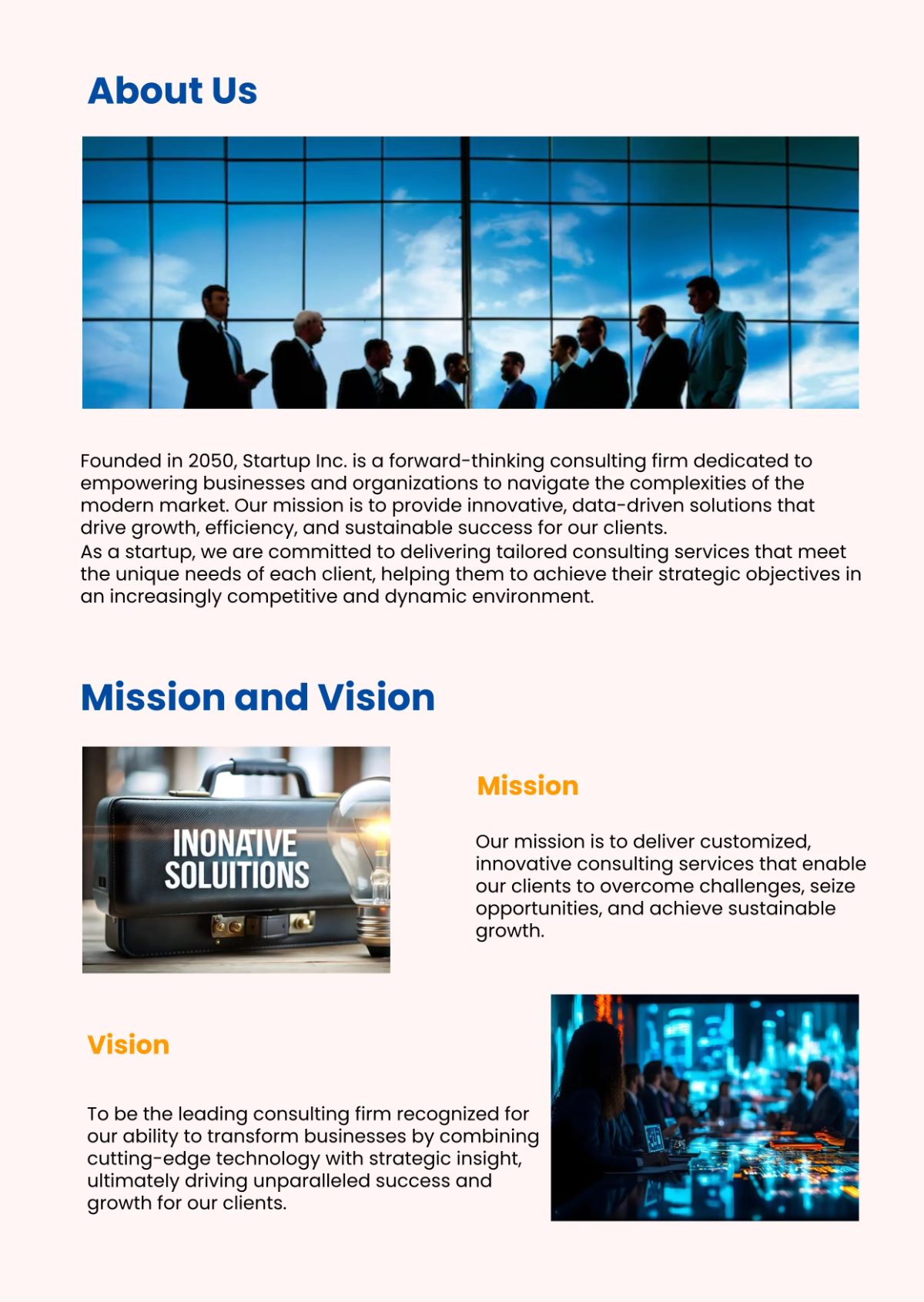 Free Startup Company Profile Template to Edit Online