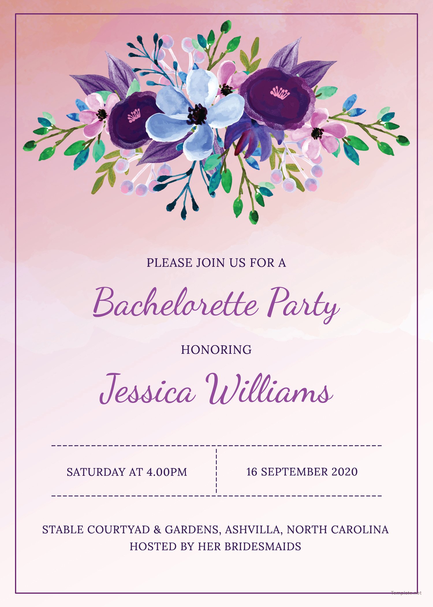 Printable Bachelorette Party Invitation Template in Adobe Photoshop