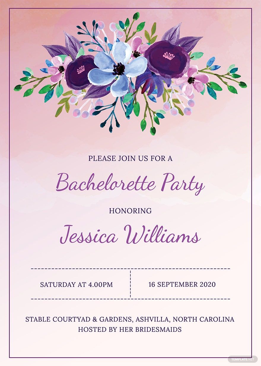 Printable Bachelorette Party Invitation Template