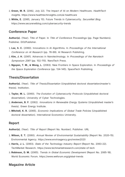 Free Printable Bibliography Template to Edit Online