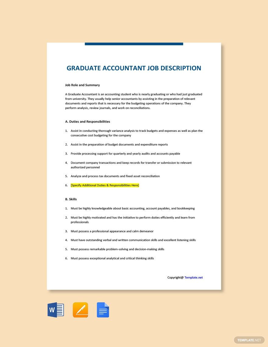 12+ Accountant Job Description Templates - Free Sample, Example, Format ...